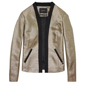 Scotch & Soda gold blazer jacket tux Sz P